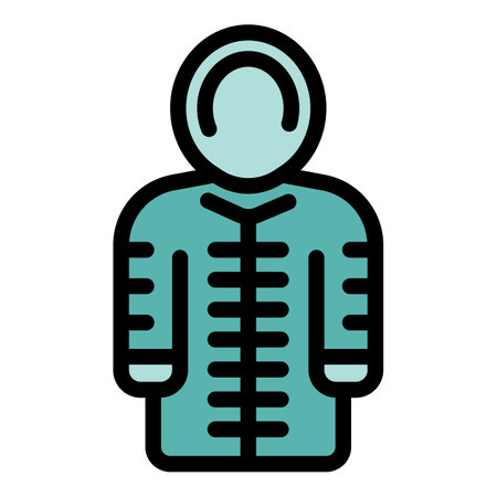 Simple icon of a man wearing a traditional chinese changshan suit with a mandarin collarのイラスト素材