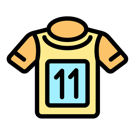 Yellow sports jersey with big number eleven symbolizing team spirit and competitionのイラスト素材