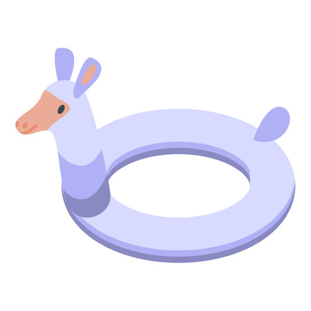 This inflatable llama float is perfect for lounging in the pool or at the beach on a hot summer dayのイラスト素材