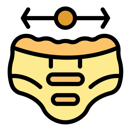 Adjustable waist diaper ensuring a perfect fit for babies and toddlers with special needsのイラスト素材