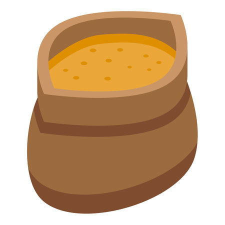 Full sack of grain is a common sight in agriculture and farming, representing the harvest of cropsのイラスト素材