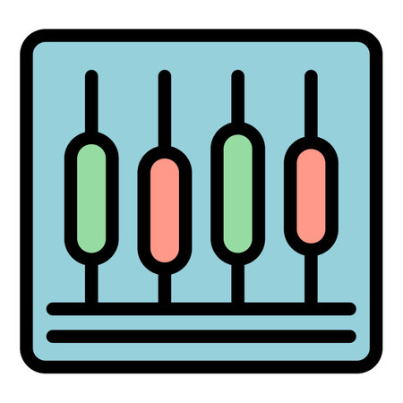 This icon represents an audio control panel with faders for adjusting sound levelsのイラスト素材