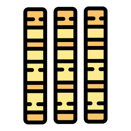 Simple vector icon of three yellow storage containers standing next to each otherのイラスト素材