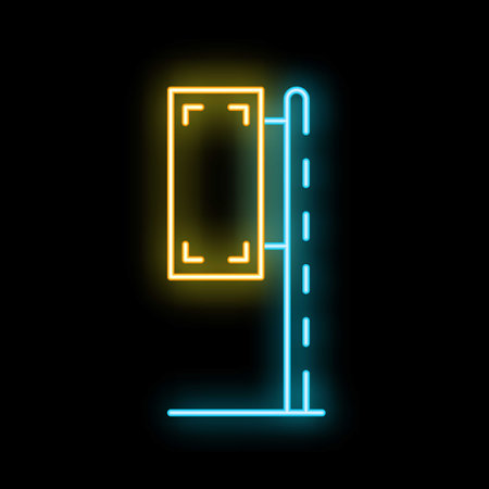 Neon banner representing advertising space, ideal for attracting customers to a businessのイラスト素材