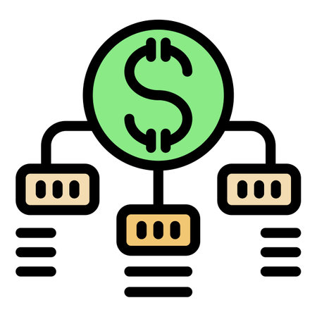 Network distributing money digitally to multiple electronic devicesのイラスト素材