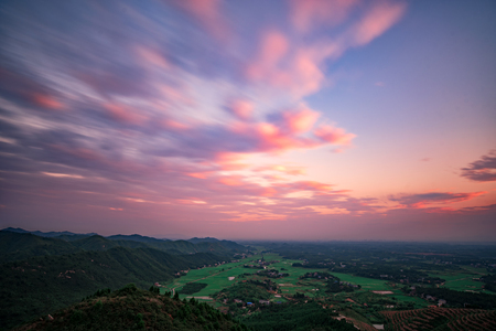 sunset in Hunan, Hengyangの写真素材