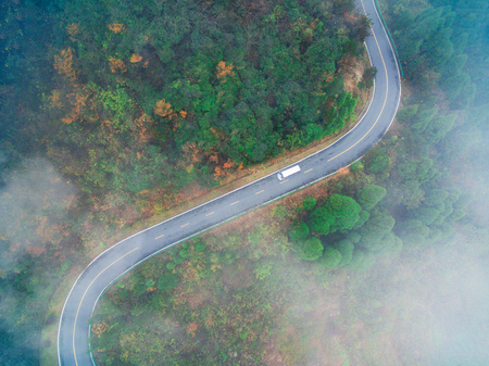 Hunan Yan Hengyang Heng Mountain Huang Ting autumn aerial viewの写真素材