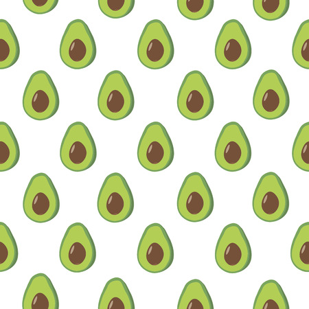 Avocado seamless pattern for print, fabric and organic, vegan, raw products packaging. Texture for eco and healthy foodのイラスト素材