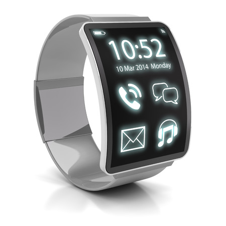 Smartwatch, 3d render, white background. This is my own 3d design.の写真素材