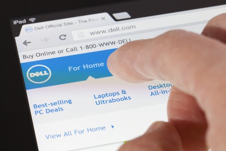 Adelaide, Australia - August 18, 2013: Browsing the Dell webpage on an ipad. Dell is one of the...