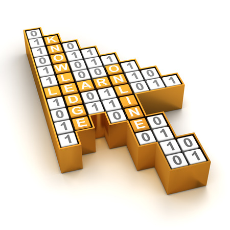 Online learning concept, 3d render, white backgroundの写真素材