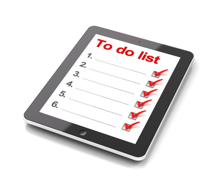 To do list on a digital tablet, 3d renderの写真素材