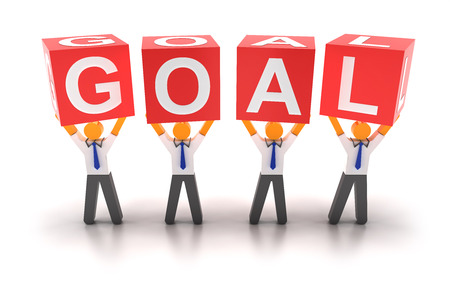Business goal concept, 3d render, white backgroundの写真素材