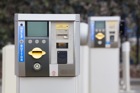 Ticket machine at the exit of a car parkの写真素材