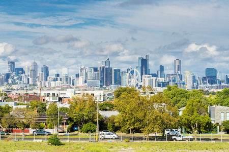 Melbourne, Australia - Apr 11, 2016: View of modern buildings in Melbourne CBD in daytimeのeditorial素材