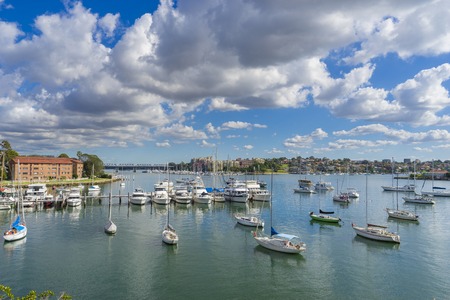 Yachts at a costal suburb in Sydney, Australiaの写真素材