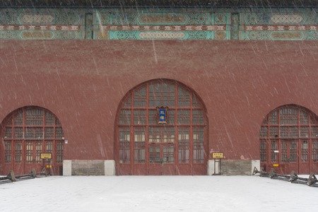 Close-up view of the entrance of Drum Tower in Beijingのeditorial素材