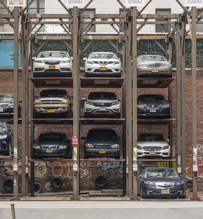 Vertical car park in Manhattan New Yorkのeditorial素材
