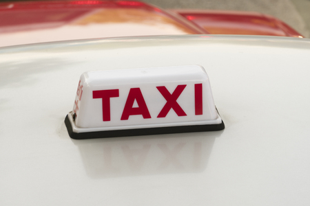 Sign of a taxi in Hong Kongの写真素材