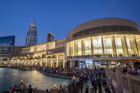 People visiting the Dubai Mall in UAEのeditorial素材