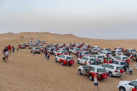 Tourists joining desert safari in Dubaiのeditorial素材