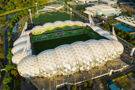 Aerial photo of sports stadium in Melbourneのeditorial素材