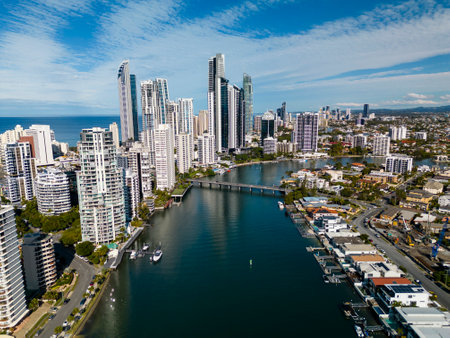 Aerial view of Gold Coast in Australiaの写真素材