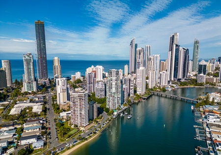 Aerial view of Gold Coast in Australiaの写真素材