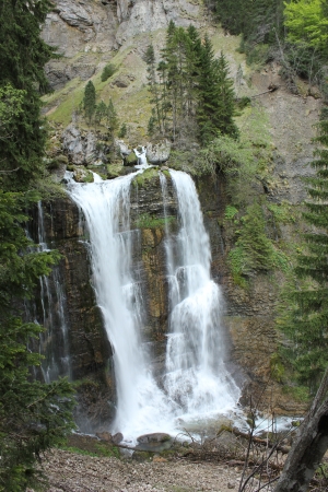 Beautiful waterfall in Chartreuse massif, French Alpsの写真素材