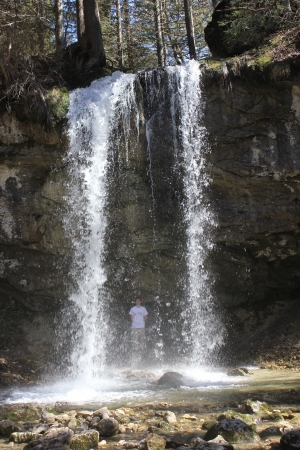 Waterfall cascade in Vercors massif near Villard de Lans  Cascade de la Faugeの写真素材