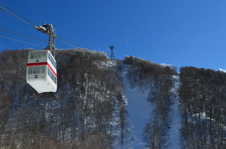 A mountain covered with white snow in Oku-Hida Japan.のeditorial素材