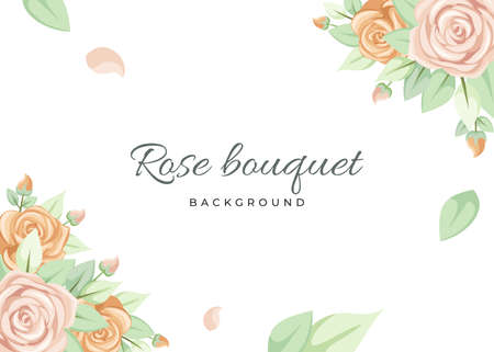 greenery leaves frame border on white background. Beautiful floral background for wedding or engagement invitation, greeting card, poster, banner designのイラスト素材