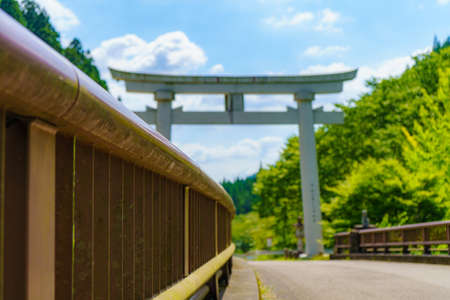 The Torii gate of the Shinto shrine in Kyoto, Japanの写真素材