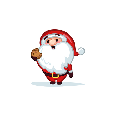 Christmas Vectors - Santa Claus Holding a Cookieのイラスト素材