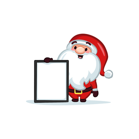 Christmas Vectors - Santa Claus Holding a Signのイラスト素材