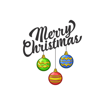 Christmas Vectors - Greeting with Hanging Ornamentsのイラスト素材