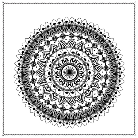 Mandala round ornamentのイラスト素材