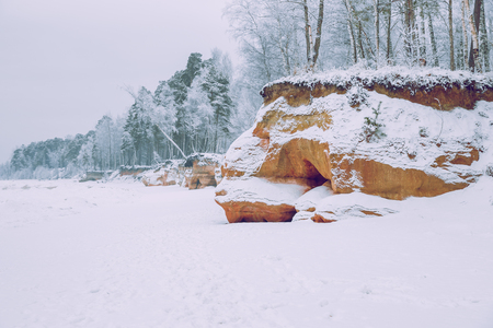 Winter time on the Baltic sea.の写真素材