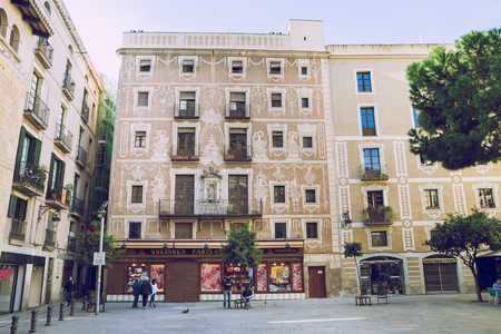 Barcelona city center 2013, Spain, Catalonia, autumn.のeditorial素材