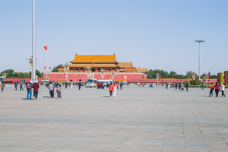 Pekin, China, 2016, Street view. City streets and nature. It's a travel photo, when I walk around city.のeditorial素材