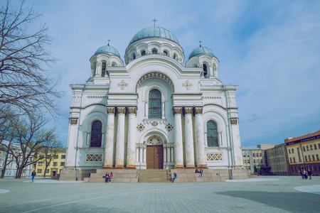 Kaunas, Lithuania 2017, Nature, buildings, trees and beautiful view. It's a travel photo, when I walk around Lithuania.のeditorial素材