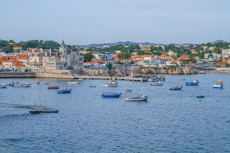 Beutiful beach and city in Portugal. Litle city view to streets and buildings. 2014のeditorial素材