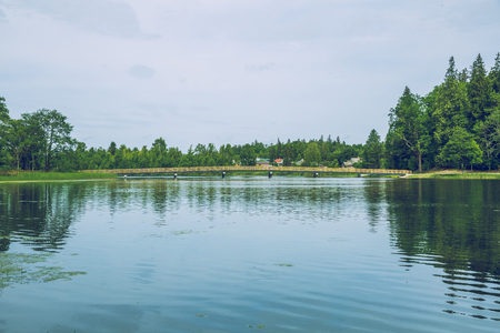 Aluksne, old castle garden in Latvia.のeditorial素材