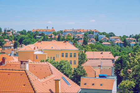 Crotia, city Zagreb, street view, day. 2016の写真素材