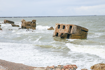 Prison in Baltic sea at Karaosta. Old house in the water. 2017の写真素材