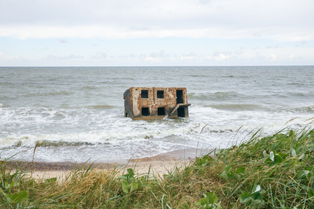 Prison in Baltic sea at Karaosta. Old house in the water. 2017の写真素材