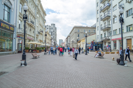 Russia, Moscow, City center street, Arbat. Urban. 2014のeditorial素材