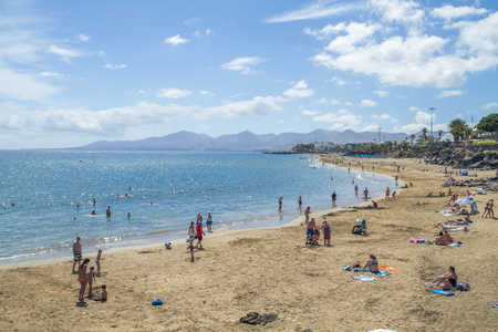 Tenerife, Spain, beach, peoples. White beach. 2015のeditorial素材