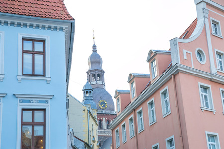 Latvia, Riga, old town center, peoples and architecture. 2017のeditorial素材