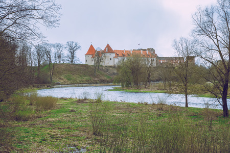 Old castle in Latvia, Bauska, 2017 April.のeditorial素材